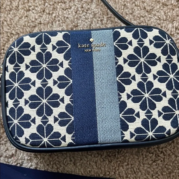 NWT! New! Kate Spade Spade Flower Jacquard Everything Mini Camera Bag Blue Multi - Picture 5 of 10